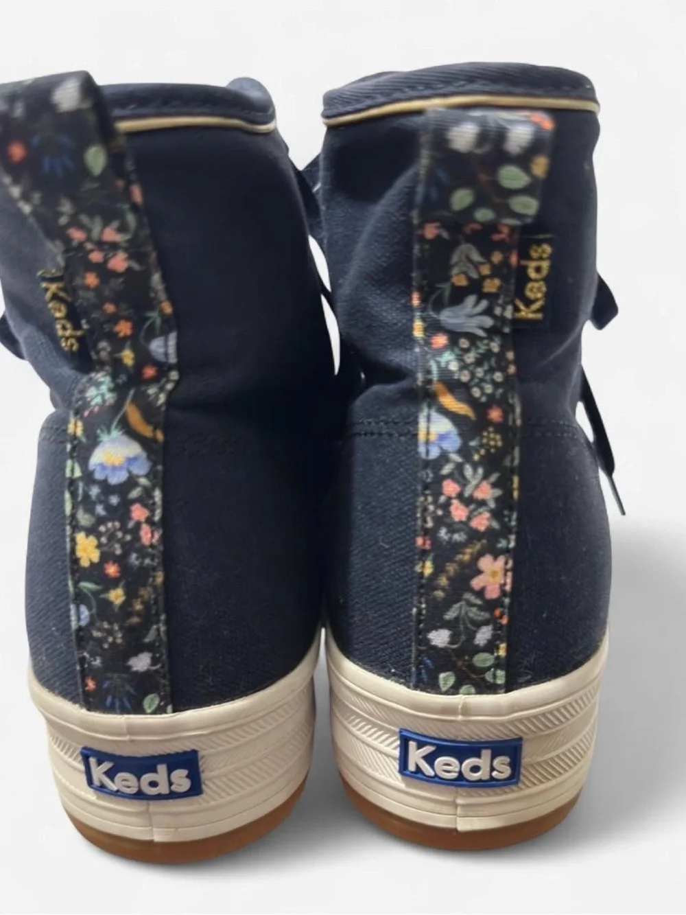 Keds x Rifle Paper Co Navy Floral High Top Sneakers Size 9